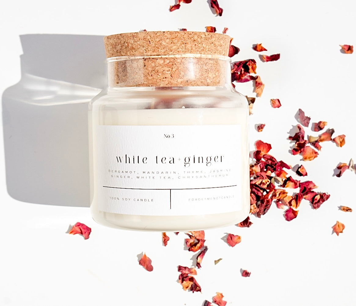 White Tea + Ginger 22 oz Glass Candle