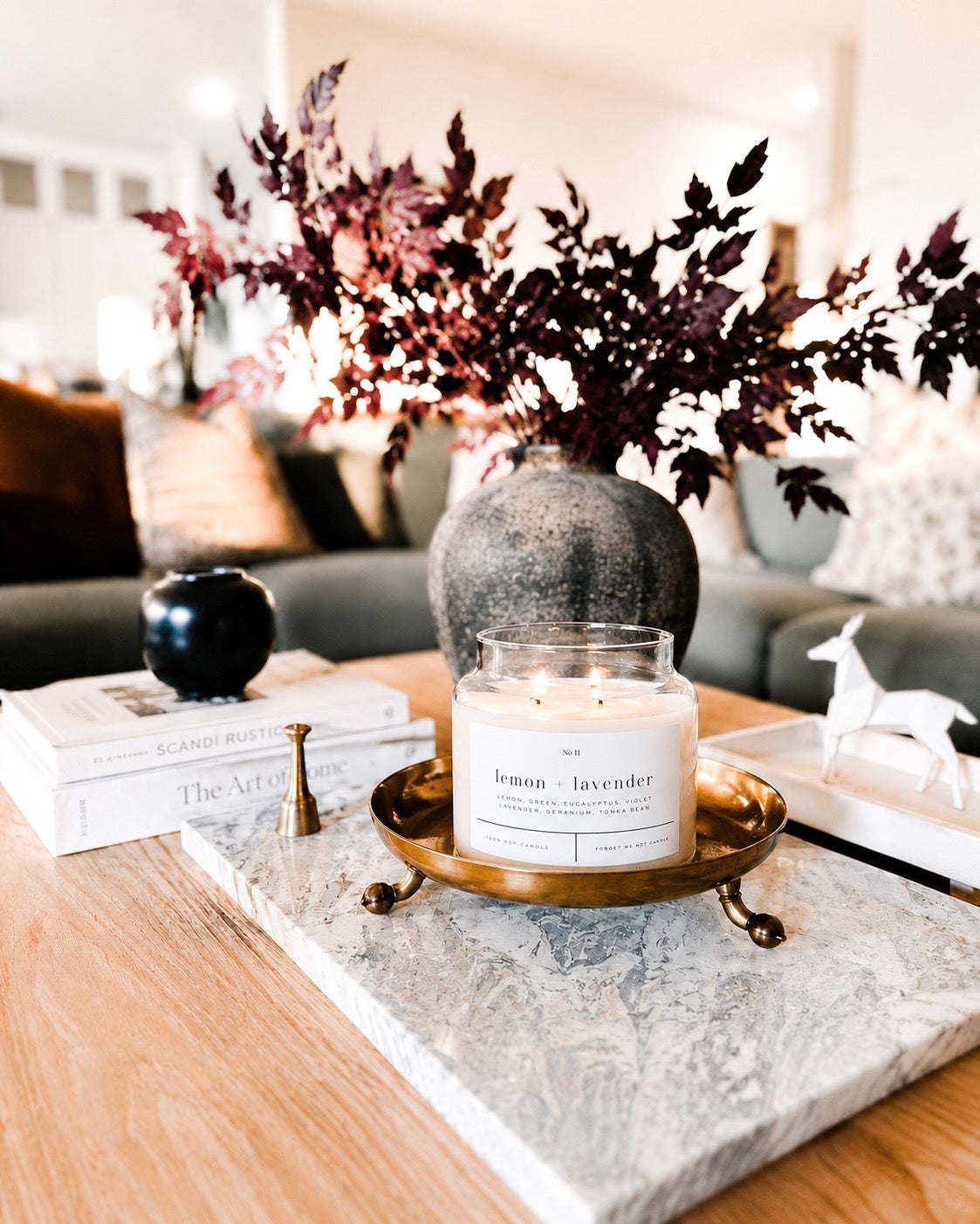 Lemon + Lavender 22 oz Glass Candle