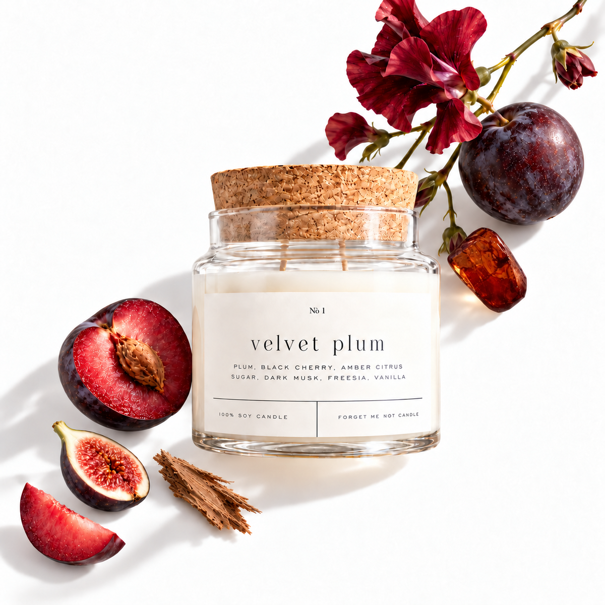 Velvet Plum 22 oz Glass Candle