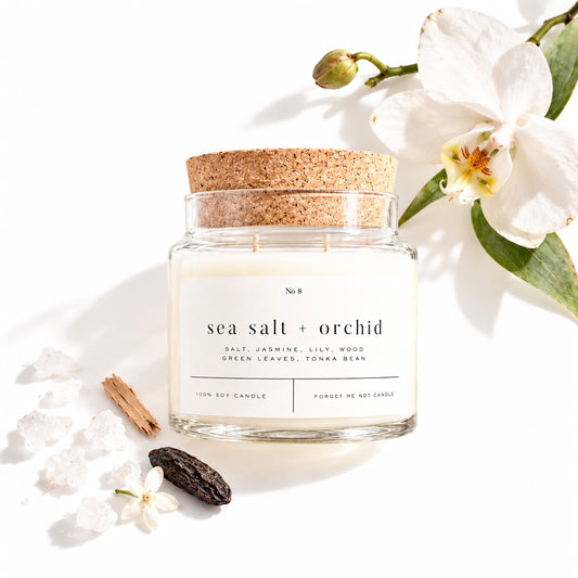 Sea Salt + Orchid 22 oz Glass Candle