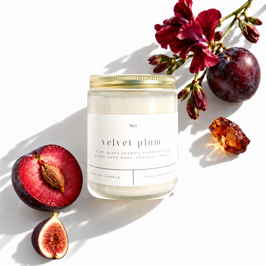 Velvet Plum 9 oz Glass Candle