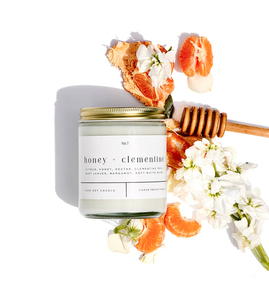 Honey + Clementine 9 oz Glass Candle