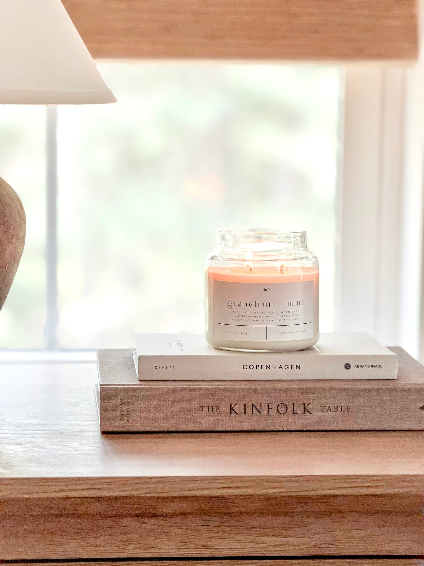 grapefruit + mint 22 oz glass candle