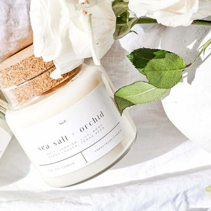 Sea Salt + Orchid 22 oz Glass Candle