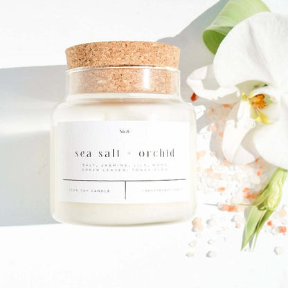 Sea Salt + Orchid 22 oz Glass Candle