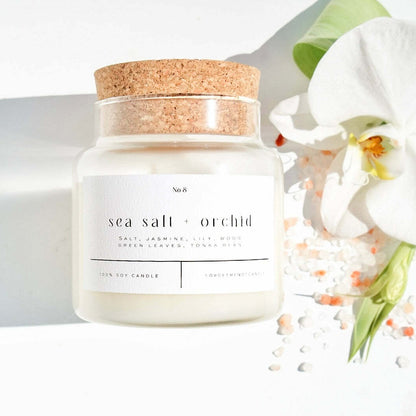 Sea Salt + Orchid 22 oz Glass Candle