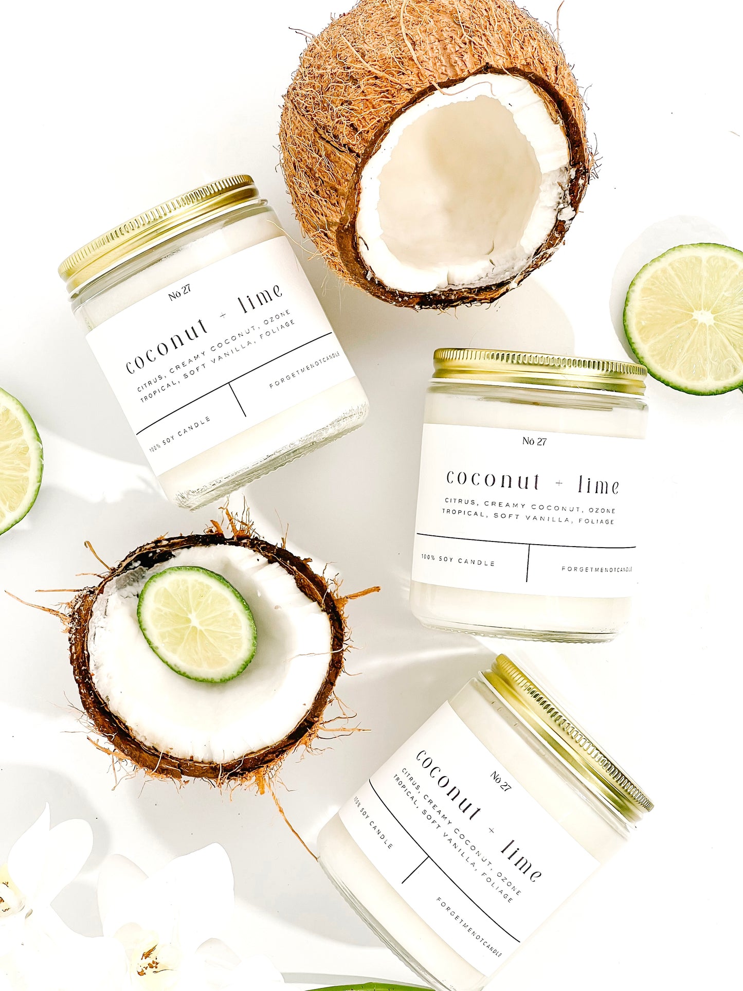 Coconut + Lime 9 oz Glass Candle