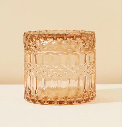 Champagne Amber Glass Jar Candle