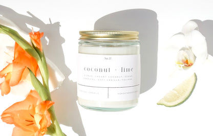 Coconut + Lime 9 oz Glass Candle