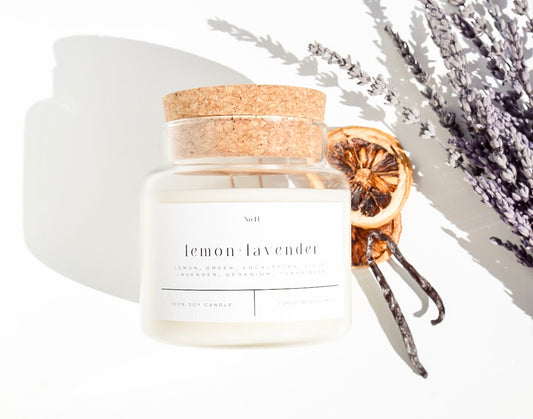 Lemon + Lavender 22 oz Glass Candle